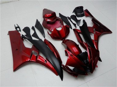 Buy 2006-2007 Yamaha YZF R6 Motorcycle Fairing Kits - Red Matte Black UK