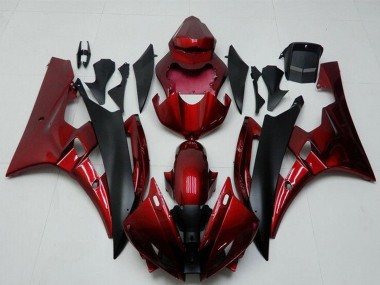 Buy 2006-2007 Yamaha YZF R6 Motorcycle Fairing Kits - Red Matte Black UK