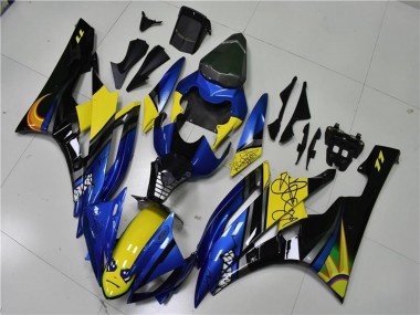 Buy 2006-2007 Yamaha YZF R6 Motorcycle Fairings - Blue Yellow Glossy Black Shark UK