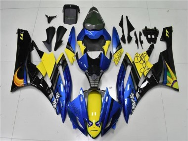 Buy 2006-2007 Yamaha YZF R6 Motorcycle Fairings - Blue Yellow Glossy Black Shark UK