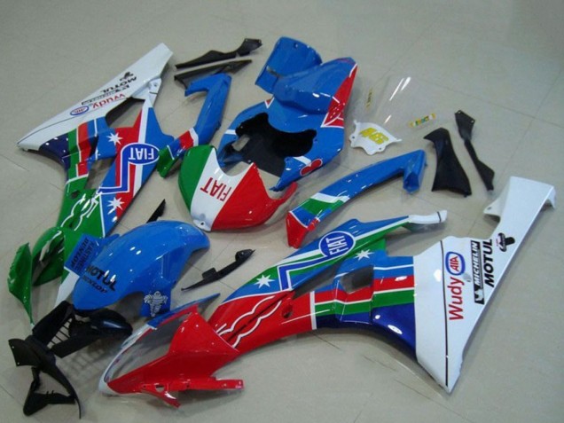 2006-2007 Yamaha YZF R6 Motorcycle Fairings - White Blue Red Green Fiat Motul UK