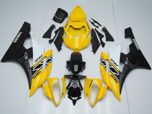 2006-2007 Yamaha YZF R6 Motorcycle Fairings - Yellow White Black OEM Style UK