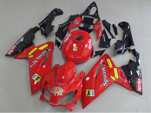 2006-2011 Aprilia RS125 Motorcycle Fairings - Red Black Yellow UK
