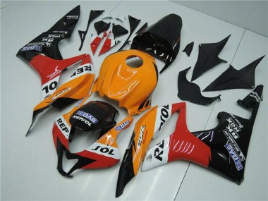 Buy 2007-2008 Honda CBR600RR Bike Fairings - Orange White Red Glossy Black Repsol UK