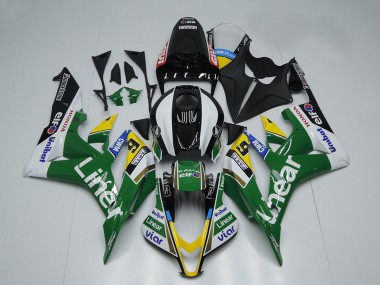 Buy 2007-2008 Honda CBR600RR Motorcycle Fairings - Green White Glossy Black Liner UK