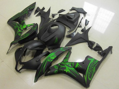 Buy 2007-2008 Honda CBR600RR Motorcycle Fairings - Green Matte Black Skull UK