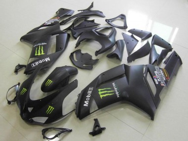 Buy 2007-2008 Kawasaki ZX6R Motorcycle Fairings - Matte Black Monster UK