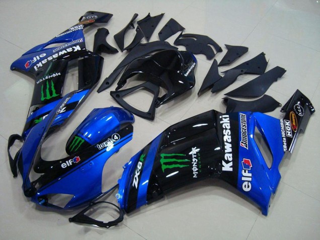 2007-2008 Kawasaki ZX6R Motorcycle Fairings - Blue Monster UK