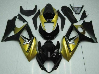 Buy 2007-2008 Suzuki GSXR 1000 Motorcycle Fairings - Gold Glossy Black Silver Decal UK