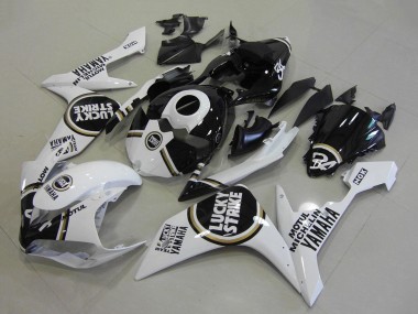 Buy 2007-2008 Yamaha YZF R1 Motorcycle Fairings - White Black Lucky Strike UK