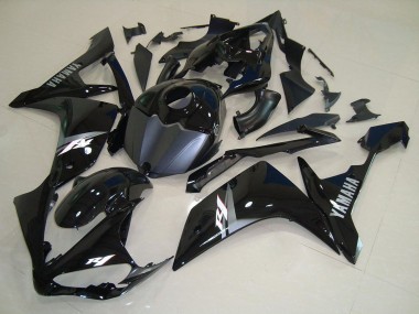 Buy 2007-2008 Yamaha YZF R1 Motorcycle Fairings - Glossy Black Matte Black White Decal UK