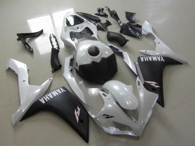 Buy 2007-2008 Yamaha YZF R1 Motorcycle Fairings - White Matte Black UK