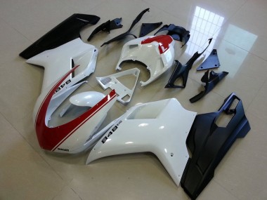 Buy 2007-2014 Ducati 848 Motorcycle Fairings - White Red Matte Black UK