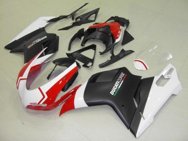 Buy 2007-2014 Ducati 1098 Motorcycle Fairings - White Red Matte Black Corse UK
