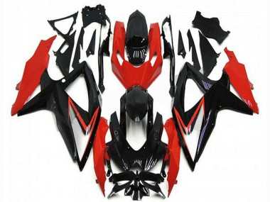 Buy 2008-2010 Suzuki GSXR 600/750 Motorcycle Fairings - Red Glossy Black Stripe UK