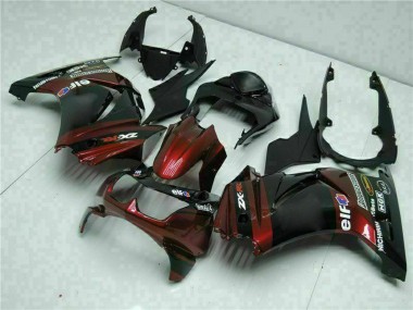 Buy 2008-2012 Kawasaki EX250 Motorcycle Fairings - Glossy Black Maroon Red UK