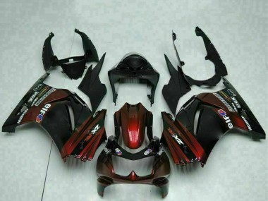 Buy 2008-2012 Kawasaki EX250 Motorcycle Fairings - Glossy Black Maroon Red UK