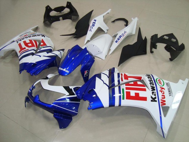 2008-2012 Kawasaki ZX250R Motorcycle Fairings - White Blue Red Fiat UK