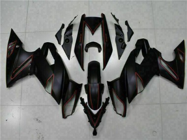 Buy 2009-2011 Kawasaki EX650 Motorcycle Fairings - Matte Black Red Stripe UK
