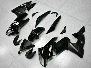 Buy 2009-2011 Kawasaki EX650 Motorcycle Fairings - Glossy Black White Decal UK