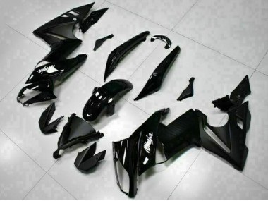 Buy 2009-2011 Kawasaki EX650 Motorcycle Fairings - Glossy Black White Decal UK