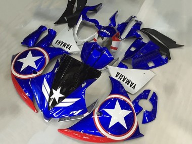 Buy 2009-2011 Yamaha YZF R1 Motorcycle Fairings - Blue White Red Black Star Captain America UK