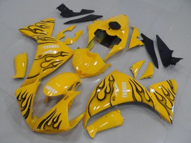 Buy 2009-2011 Yamaha YZF R1 Motorcycle Fairings - Yellow Black Flame UK