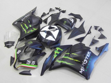 Buy 2009-2012 Honda CBR600RR Motorcycle Fairings - Matte Black Blue Green Monster UK