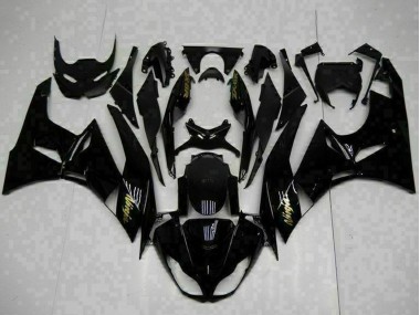 Buy 2009-2012 Kawasaki ZX6R Motorcycle Fairings - Glossy Black Gold Ninja UK