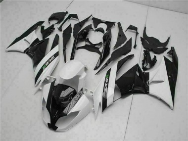 Buy 2009-2012 Kawasaki ZX6R Motorcycle Fairings - Glossy Black White UK