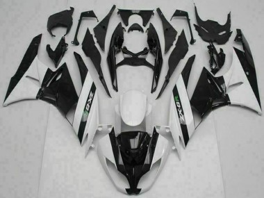 Buy 2009-2012 Kawasaki ZX6R Motorcycle Fairings - Glossy Black White UK