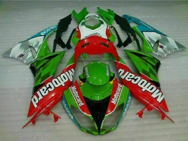 Buy 2009-2012 Kawasaki ZX6R Motorcycle Fairings - Green White Red Black Blue Motocard UK
