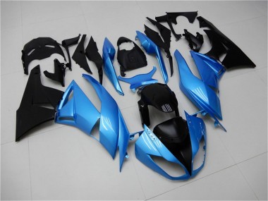 Buy 2009-2012 Kawasaki ZX6R Motorcycle Fairings - Light Blue Glossy Black UK
