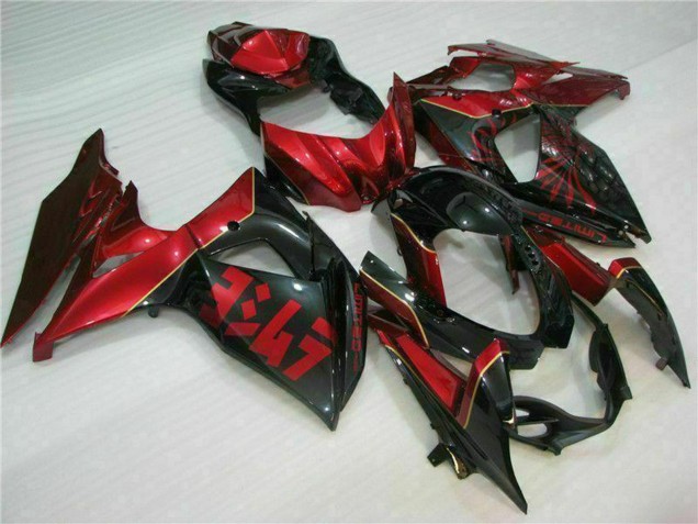2009-2016 Suzuki GSXR 1000 Motorcycle Fairings - Red Glossy Black UK