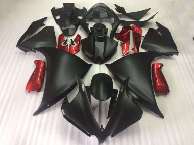 Buy 2012-2014 Yamaha YZF R1 Motorcycle Fairings - Matte Black Glossy Red UK