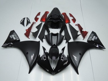 Buy 2012-2014 Yamaha YZF R1 Motorcycle Fairings - Glossy Black Matte Black Red UK