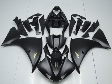 Buy 2012-2014 Yamaha YZF R1 Motorcycle Fairings - Glossy Black Matte Black Gold Decals UK