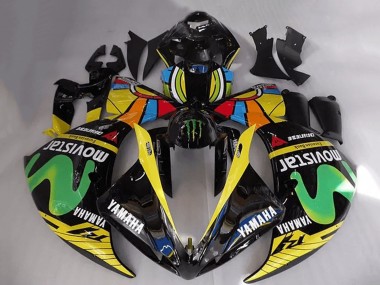 Buy 2012-2014 Yamaha YZF R1 Motorcycle Fairings - Glossy Black Yellow Green White Blue MoviStar Monster UK