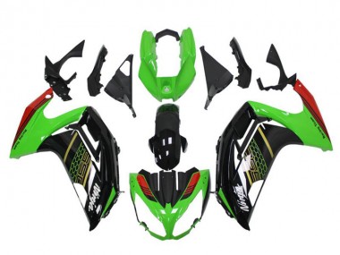Buy 2012-2016 Kawasaki EX650 Motorcycle Fairings - Green Glossy Black Red Honeycomb UK