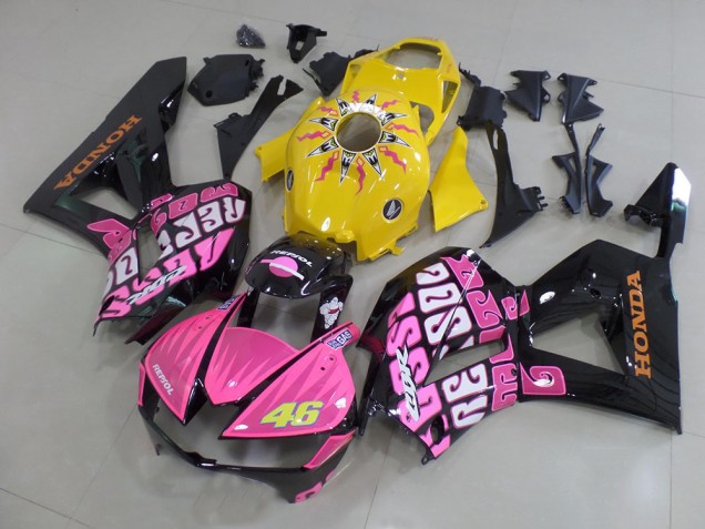 2013-2026 Honda CBR600RR Motorcycle Fairings - Yellow Pink Glossy Black Rossi 46 UK