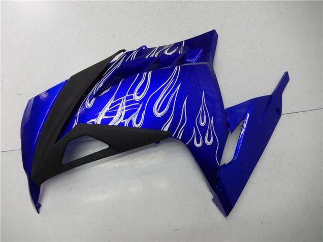 2013-2017 Kawasaki Ninja 300 EX300R Motorcycle Fairings - Blue Black White Flame UK