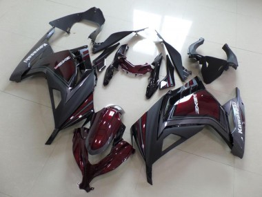 Buy 2013-2018 Kawasaki ZX300R Motorcycle Fairings - Maroon Red Matte Grey UK