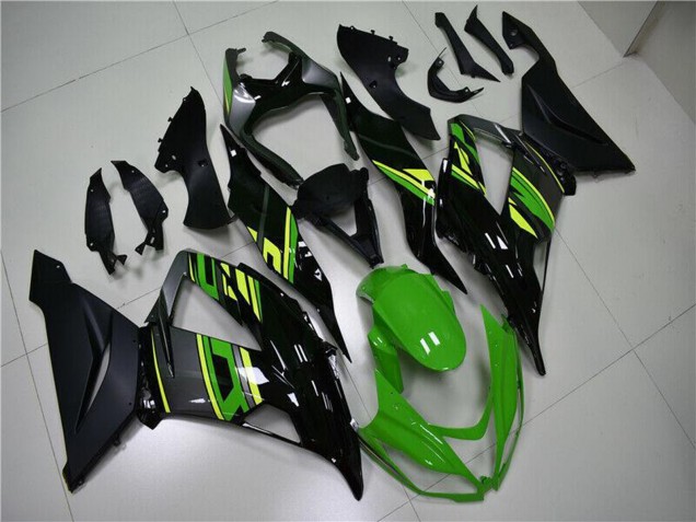 2013-2018 Kawasaki ZX6R Motorcycle Fairings - Green Yellow Glossy Black Matte Black UK