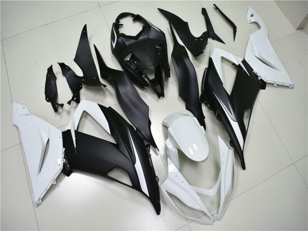 2013-2018 Kawasaki ZX6R Abs Fairings - White Matte Black UK