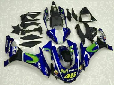 Buy 2015-2019 Yamaha YZF R1 Motorcycle Fairings - Blue Silver Black Green MoviStar UK