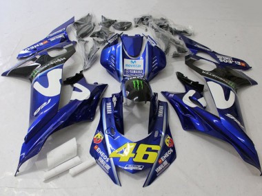 Buy 2017-2023 Yamaha YZF R6 Motorcycle Fairings - White Blue Green Monster MoviStar UK
