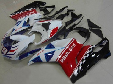 Buy 2007-2014 Ducati 1098 Motorcycle Fairings - White Red Black Blue Corse 69 UK