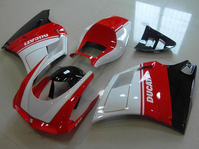 1993-2005 Ducati 916 Motorcycle Fairings - White Red Glossy Black UK