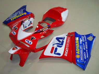 Buy 1993-2005 Ducati 748 Motorcycle Fairings - White Red Blue Fila UK