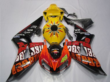 Buy 2004-2005 Honda CBR1000RR Motorcycle Fairing - Yellow Orange Glossy Black Repsol Rossi 46 UK